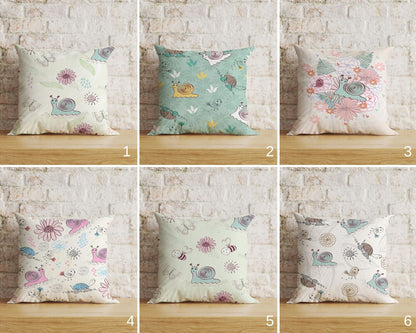 Snail Floral Cushion Cover Bug Scatter Cushions Euro Sham