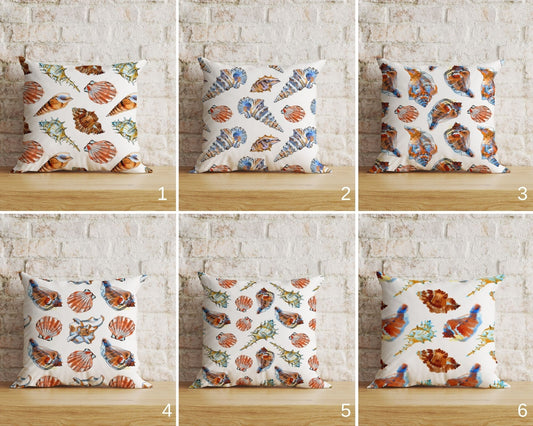 Nautical Seashells Cushion Cover Coastal Throw Pillow Covers