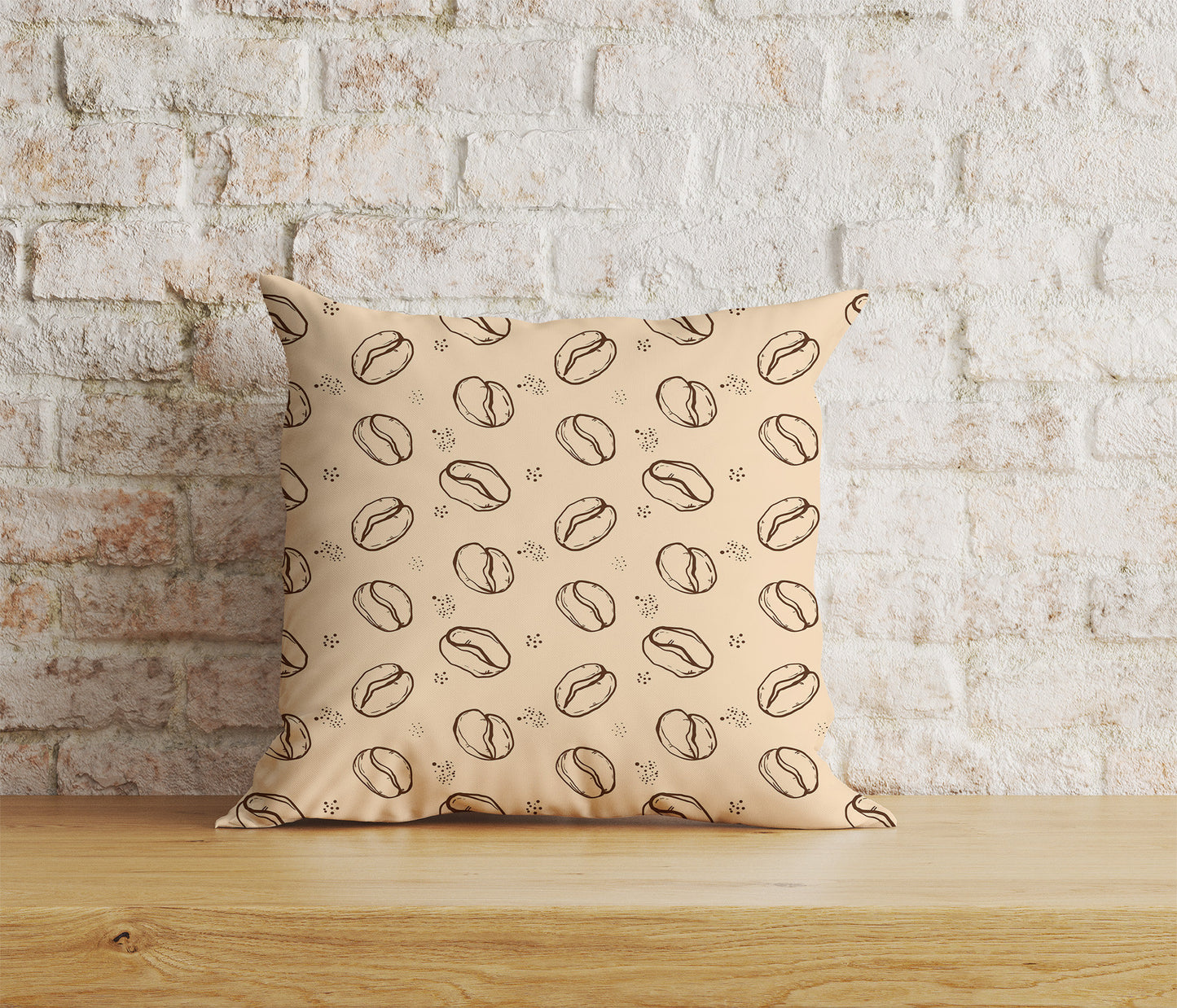 Coffe Bean Square Cushion Covers Cup of Coffee Pillow Cover