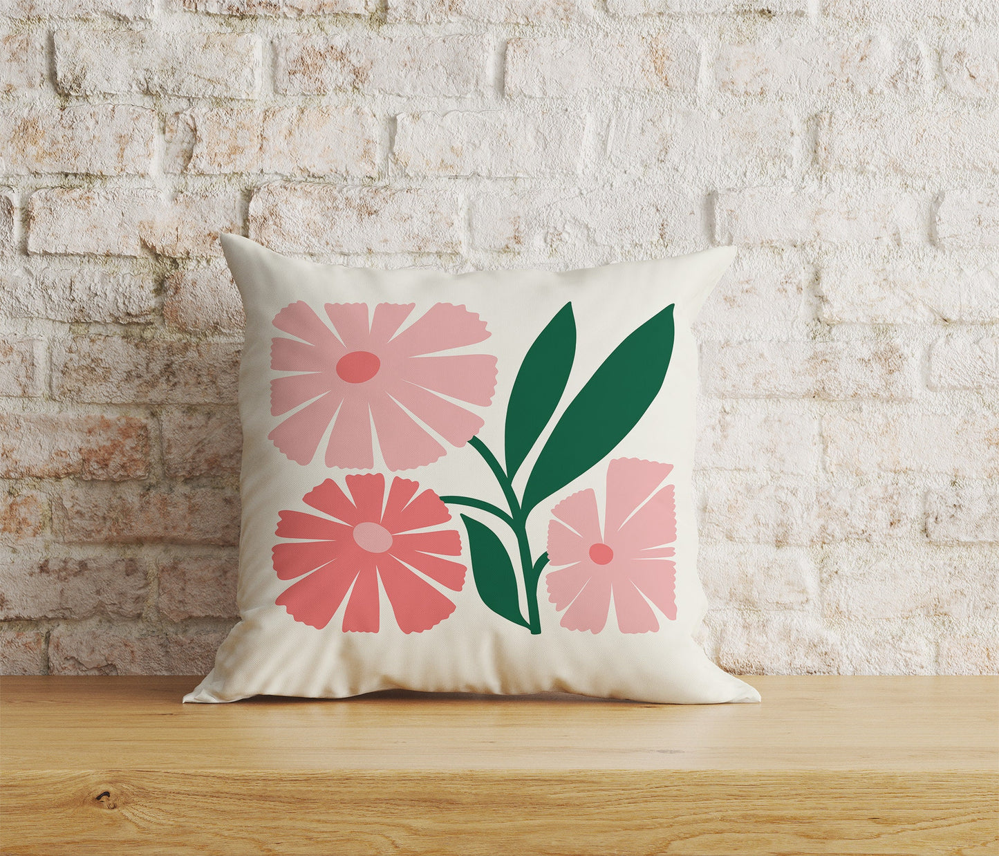 Wildflowers Abstract Floral Monstera Leaves Cushion Cover