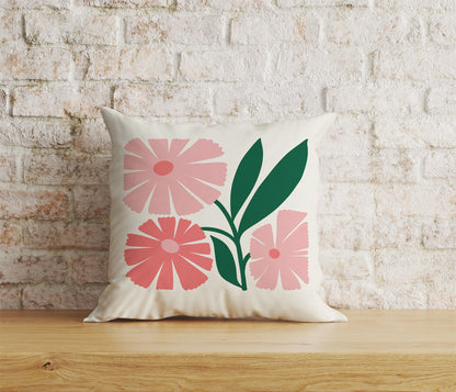 Wildflowers Abstract Floral Monstera Leaves Cushion Cover