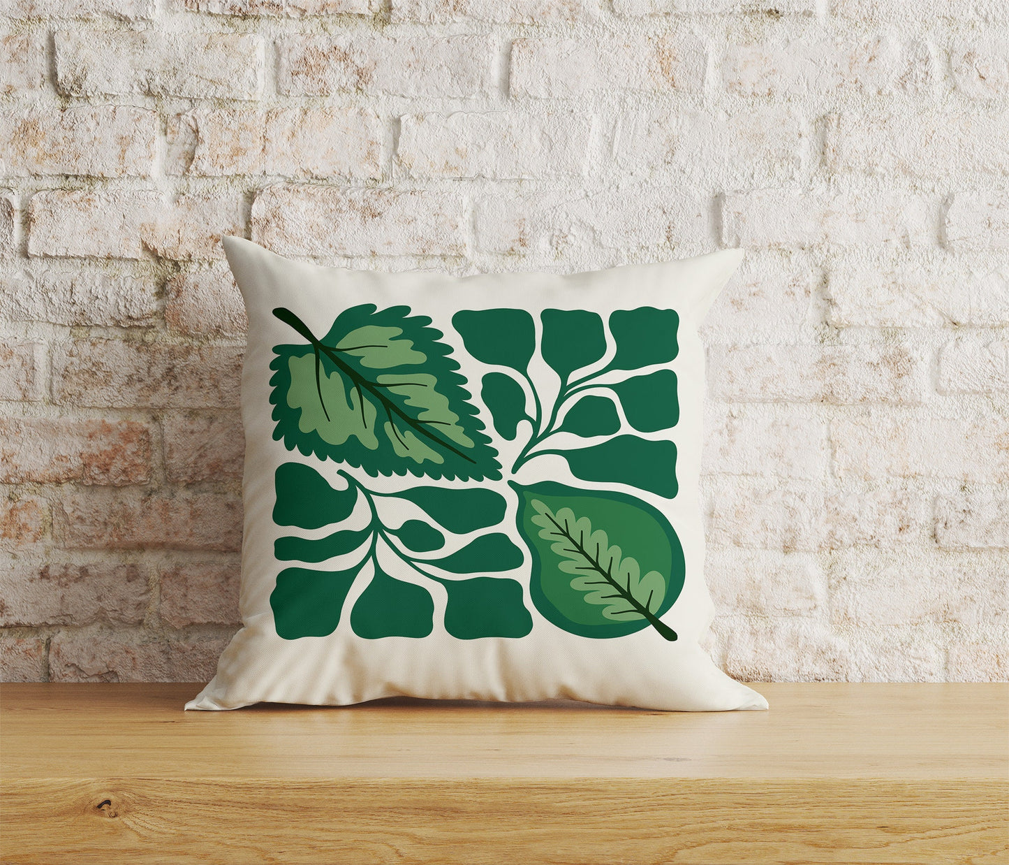 Wildflowers Abstract Floral Monstera Leaves Cushion Cover