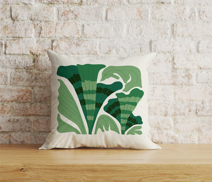 Wildflowers Abstract Floral Monstera Leaves Cushion Cover