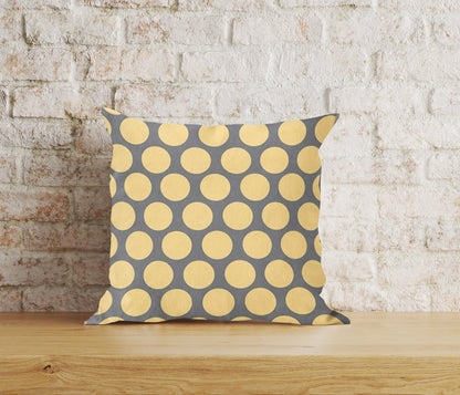 Yellow and Grey Abstract Honeycomb Cushion Covers