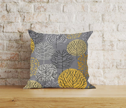 Yellow and Grey Abstract Honeycomb Cushion Covers