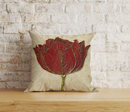 Red Floral Fall Trend Decorative Cushion Covers Boho Decor