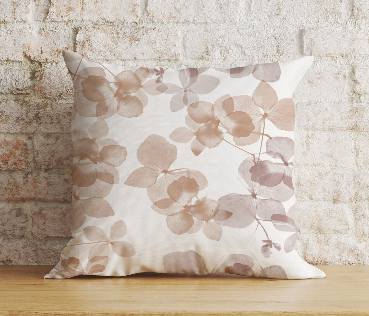 Nude Pink Floral Cushion Cover Farmhouse Pink Flower Cover