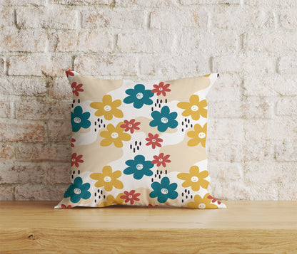 Floral Scandinavian Cushion Cover Spring Square Pillow Cover