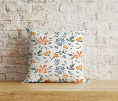 Floral Scandinavian Cushion Cover Spring Square Pillow Cover