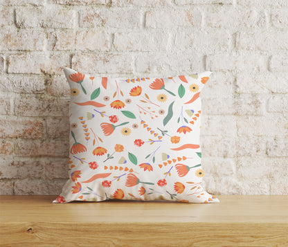 Floral Scandinavian Cushion Cover Spring Square Pillow Cover