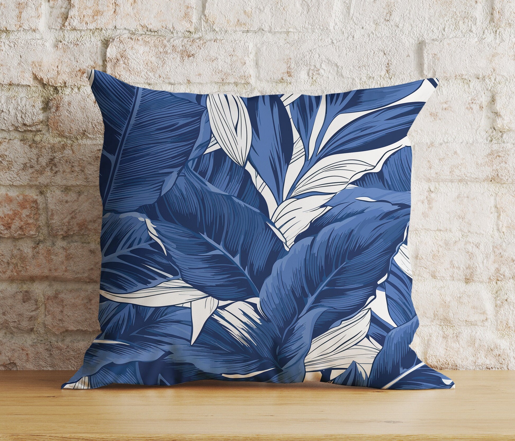 Navy Blue Cushion Cover Floral Home Decor Throw Cushions