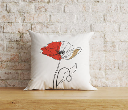 Red Poppy Flower Cushion Covers Poppies Pillow Covers