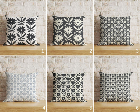 Repeat Pattern With Flowers & Leaves Cushion Covers