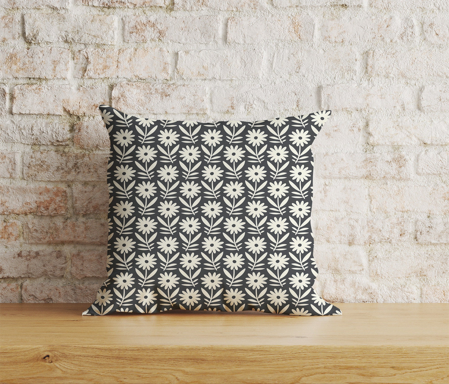 Repeat Pattern With Flowers & Leaves Cushion Covers