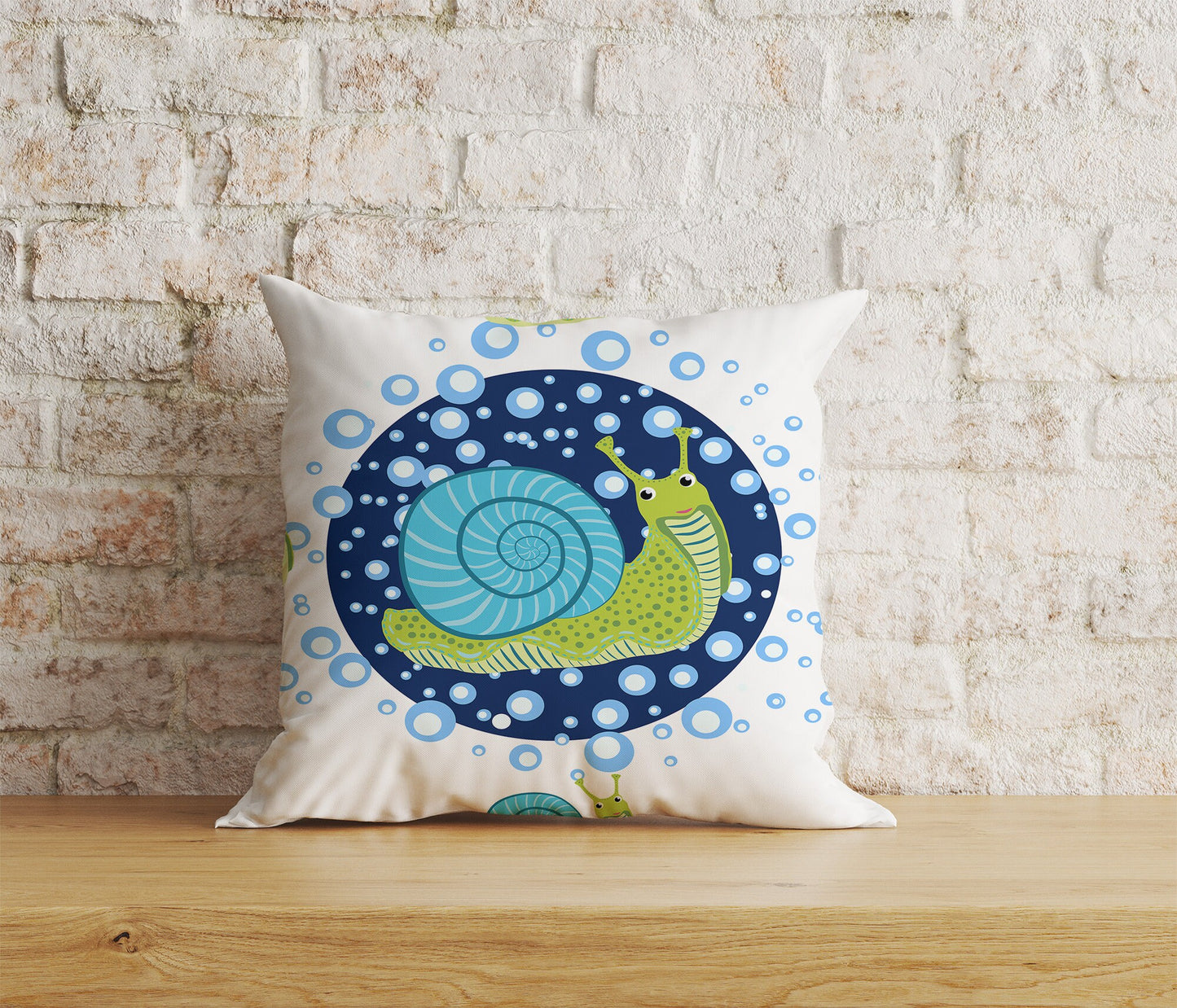 Green Snail Cushion Cover Square Pillow Cover Bug Pillows