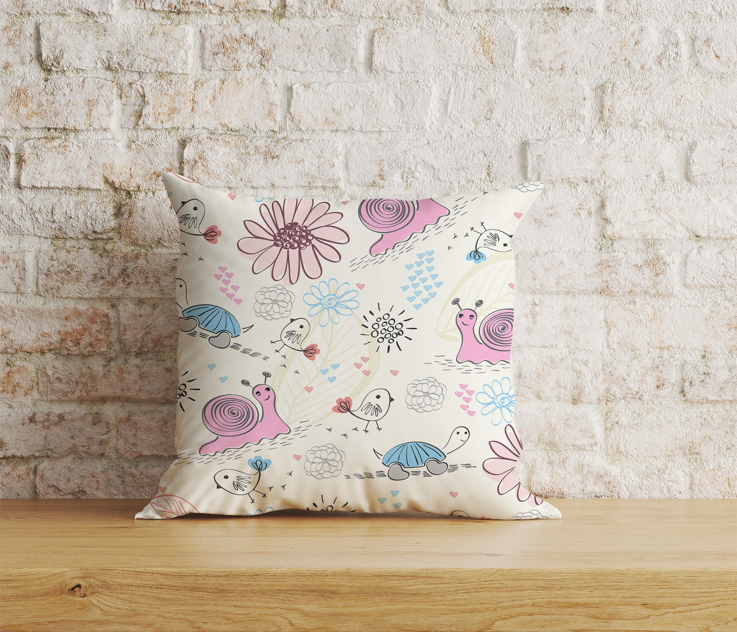 Snail Floral Cushion Cover Bug Scatter Cushions Euro Sham