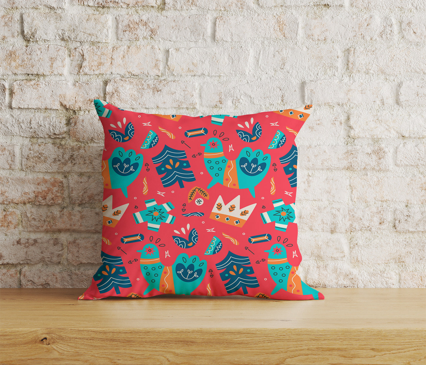 Nordic Abstraction Cushion Cover Ethnic Bird Pattern Throw