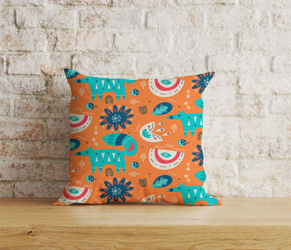 Nordic Abstraction Cushion Cover Ethnic Bird Pattern Throw