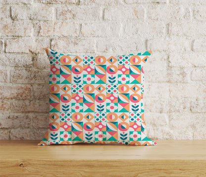 Scandinavian Pink & Orange Cushions  Cover Square Case