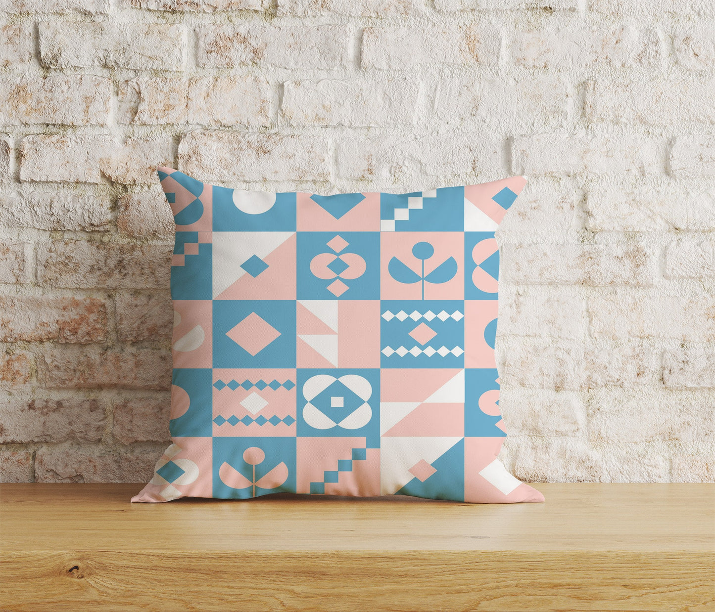 Scandinavian Pink & Orange Cushions  Cover Square Case