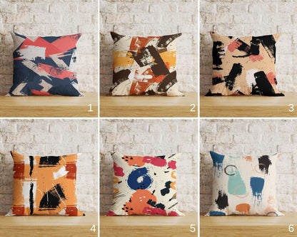 Abstract Brush Cushion Covers Colorful Texture Pillow Cover