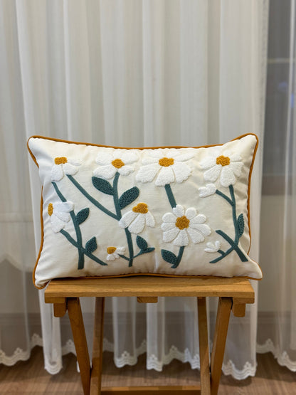 Daisy Punch Needle Cushion Cover