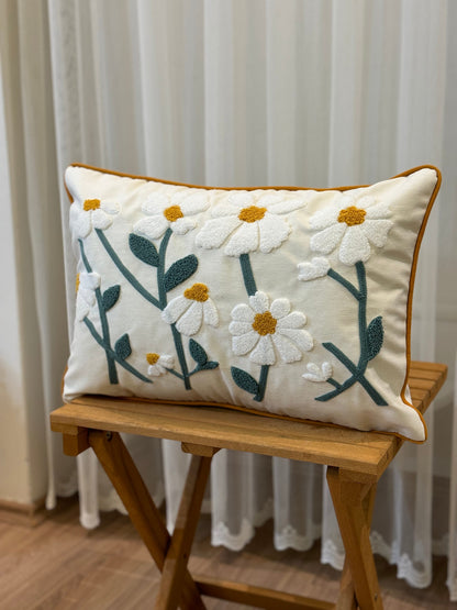 Daisy Punch Needle Cushion Cover