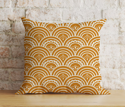 Mustard Yellow Abstract Floral Modern Cushion Cover