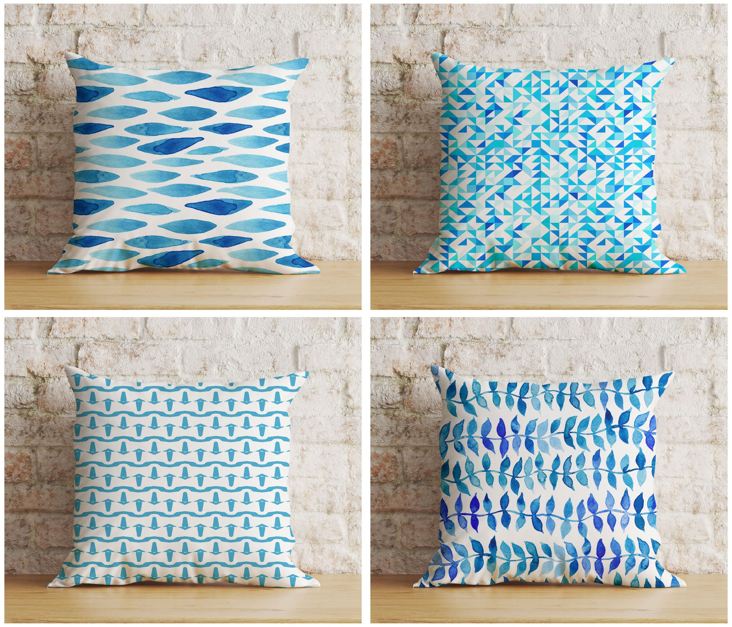 Coastal Nautical Sea Blue Pillow Cover Marine Living Room Cushion Cover