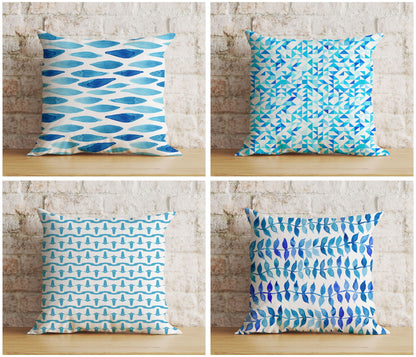 Coastal Nautical Sea Blue Pillow Cover Marine Living Room Cushion Cover