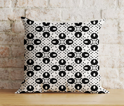 Black & White Cushion Cover Geometric Leaf Pillow Cover Modern Living Room