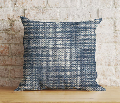 Blue Textured Cushion Cover Navy Blue Semi-Plain Pillow Case