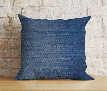 Blue Textured Cushion Cover Navy Blue Semi-Plain Pillow Case