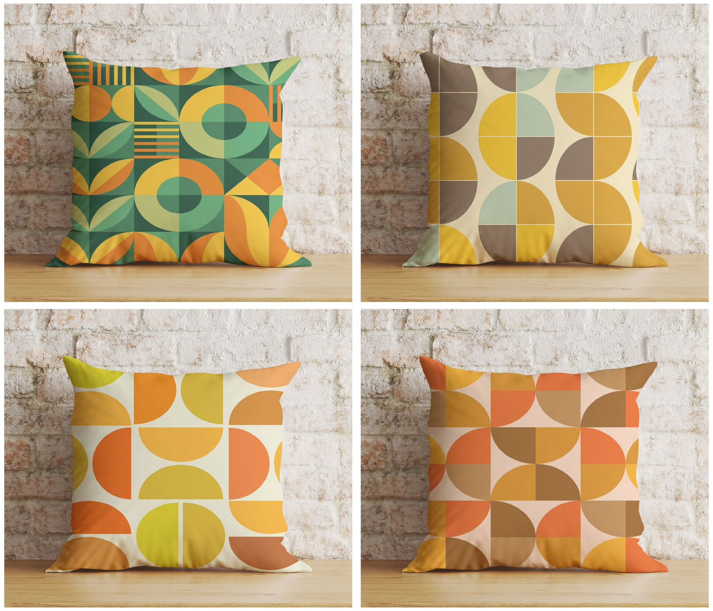 Geometric Retro Abstract Modern Shapes Cushion Cover