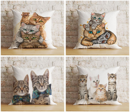 Cute Cat Kitty Kitten Animal Decoration Cushion Cover