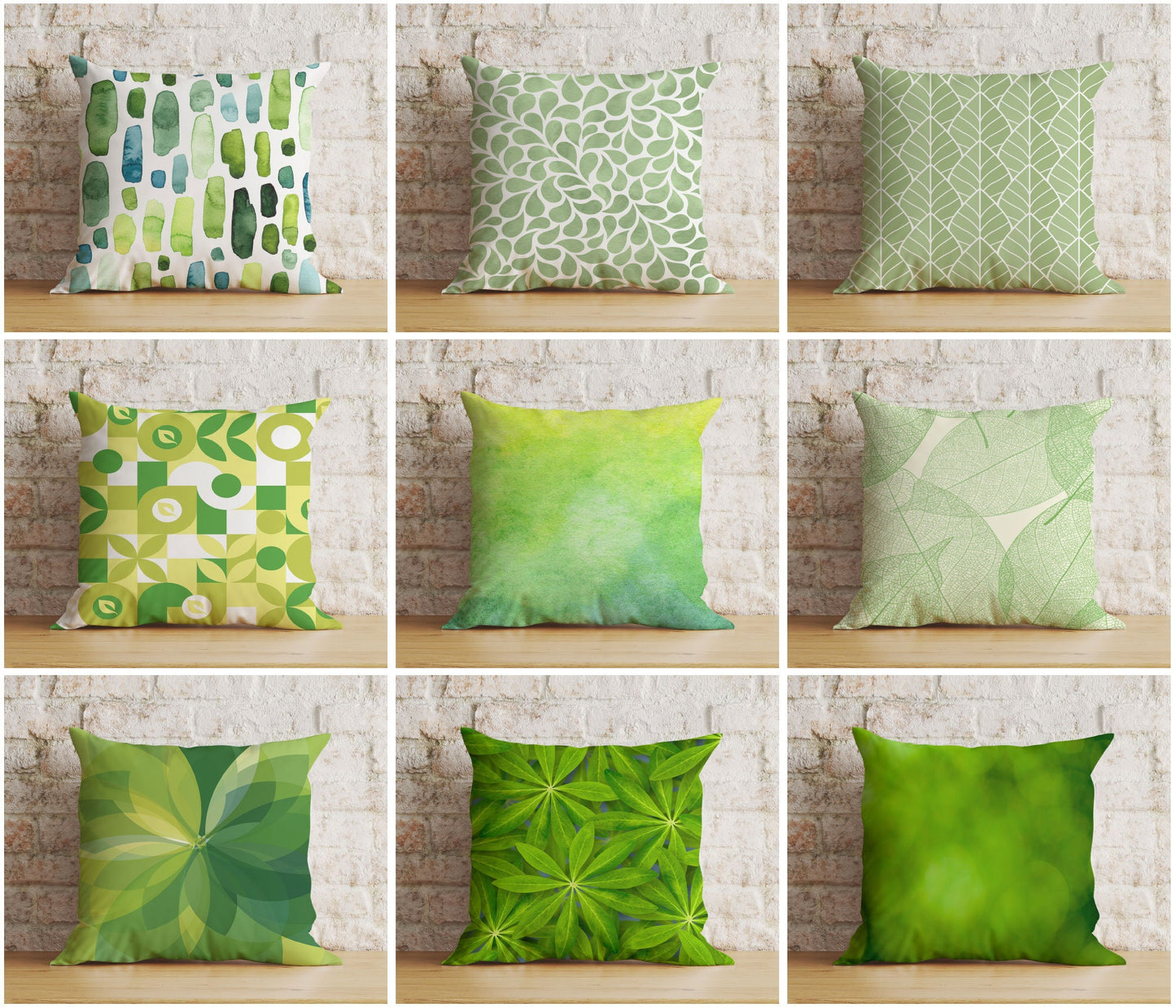 Green Abstract Grass Boho Summer Decoration Cushion Cover