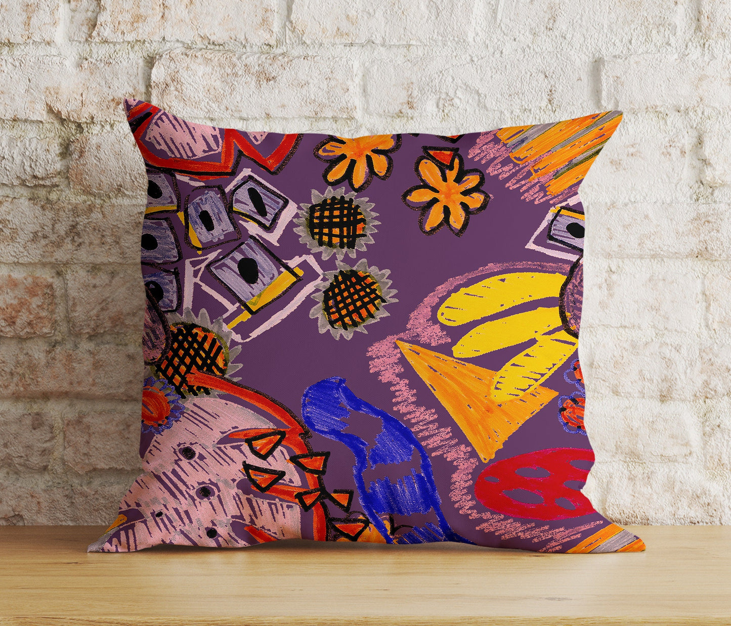 Colorful Abstract Cushion Cover Retro Style Pillow Cover