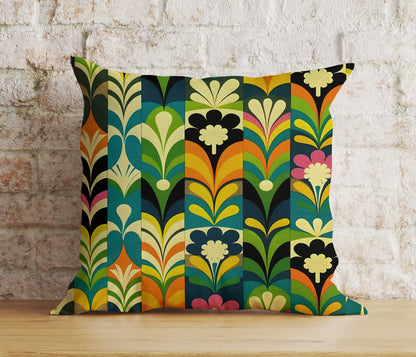 Botanical Floral Cushion Cover Green Tropical Pillow Cover