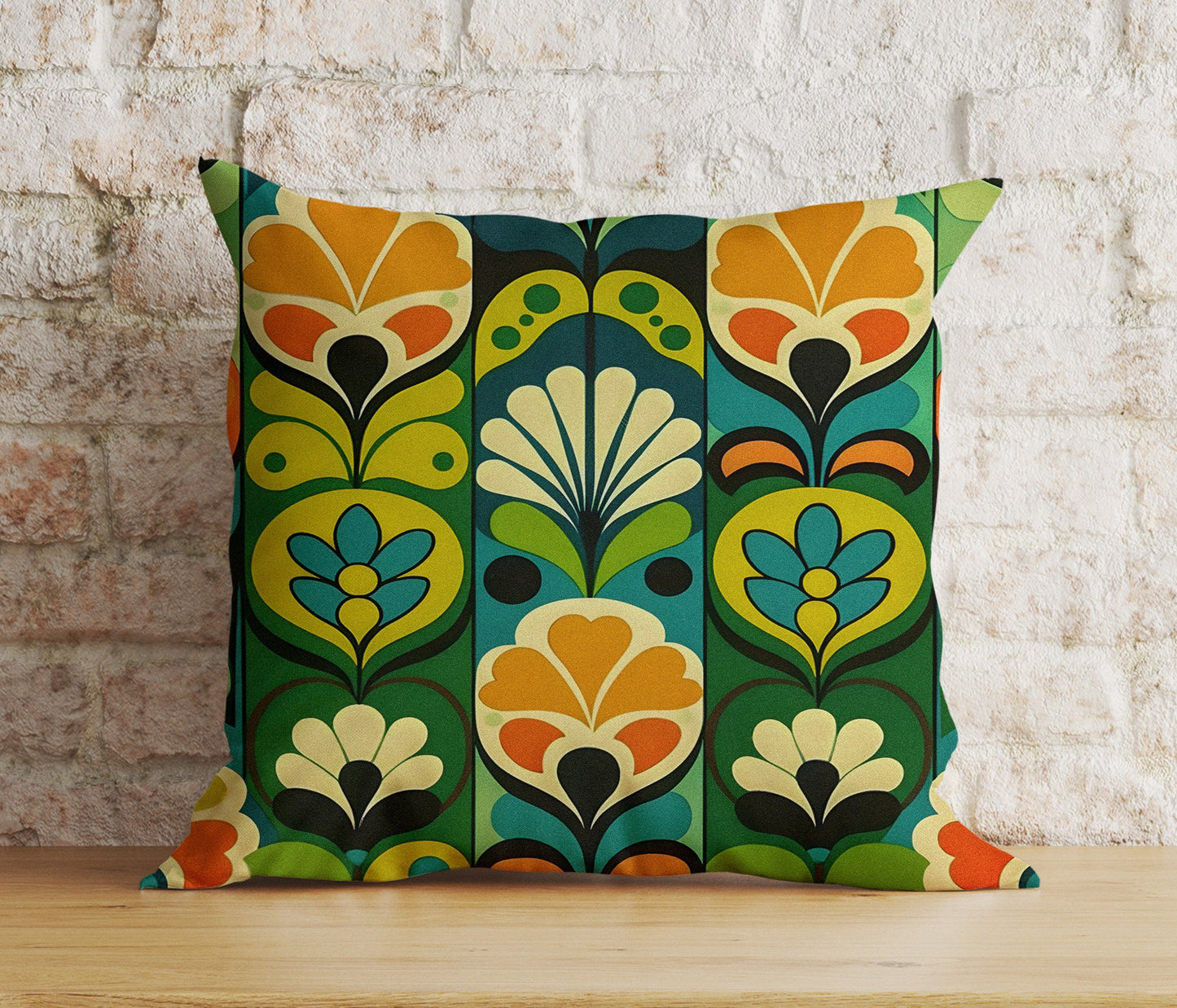 Botanical Floral Cushion Cover Green Tropical Pillow Cover