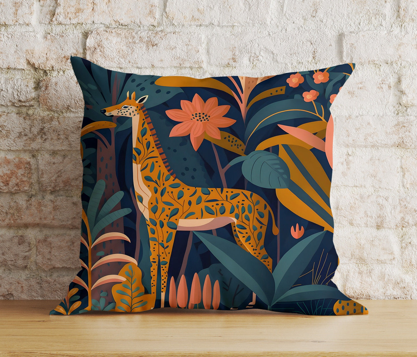 Colorful Animal & Flowers Cushion Cover Tiger Leopard Throw Pillow Cover