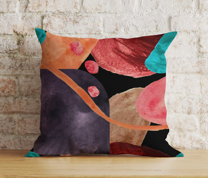 Abstract Watercolor Cushion Cover Burgundy Elements Pillow Cover