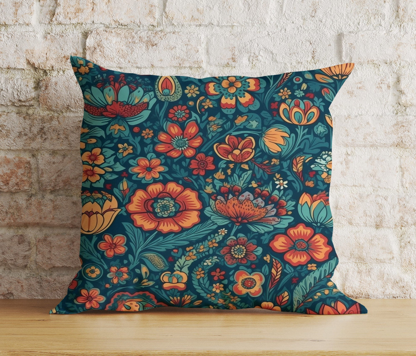 Colourful Floral Cushion Cover Bohemian Decor Pillow Cover for Sofa