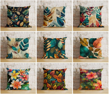 Autumn Leaf Pattern Cushion Covers Exquisite Floral & Leafy Pillow Covers