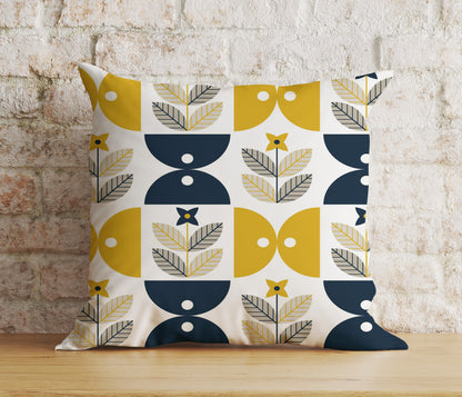 Colourful Mid-Century Modern Cushion Covers Linear Stem Retro