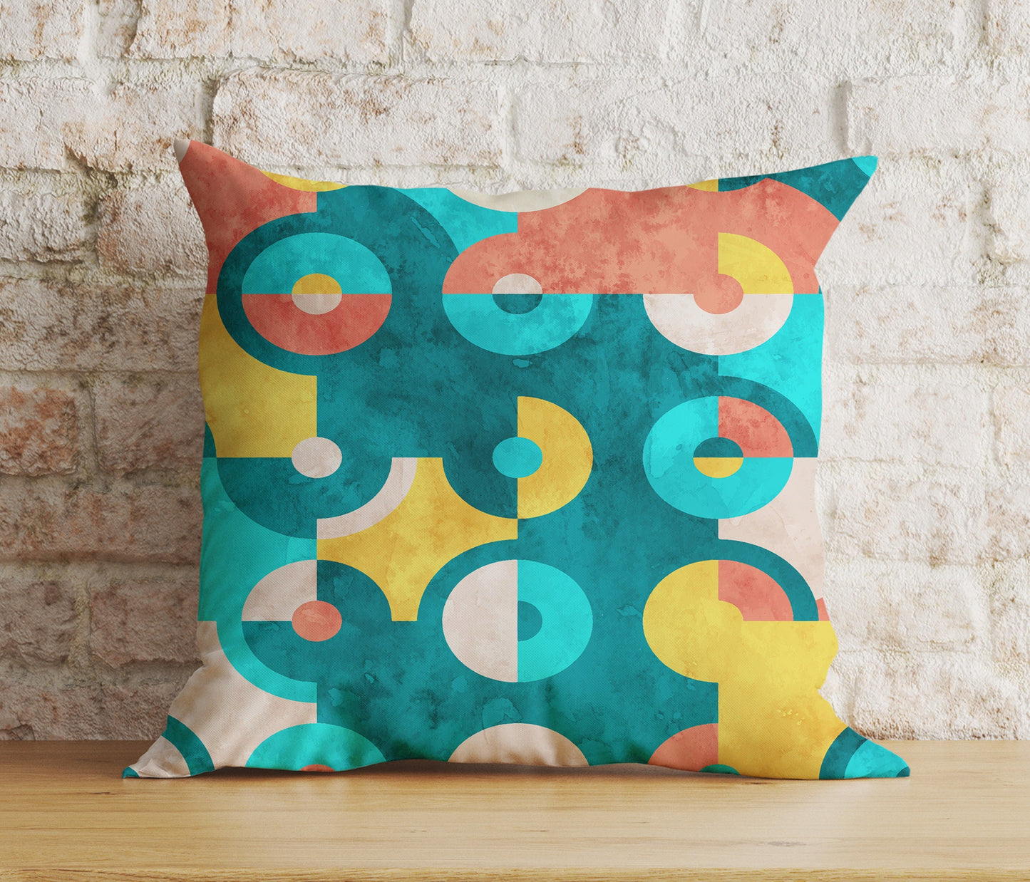 Retro-Inspired Abstract Geometric Vibrant Cushion Covers