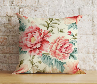 Floral Colourful Vintage Floral Rose Cushion Cover