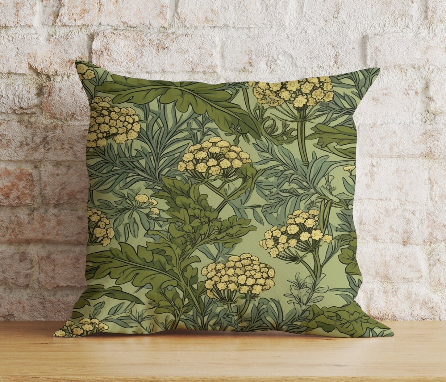 Green Floral Botanical Flower Exotic Jungle Cushion Cover