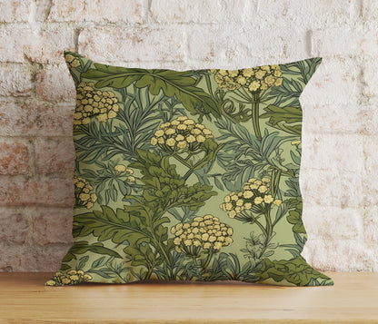 Green Floral Botanical Flower Exotic Jungle Cushion Cover