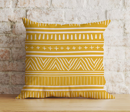 Mustard Yellow Abstract Floral Modern Cushion Cover