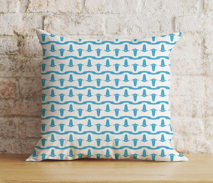 Coastal Nautical Sea Blue Pillow Cover Marine Living Room Cushion Cover